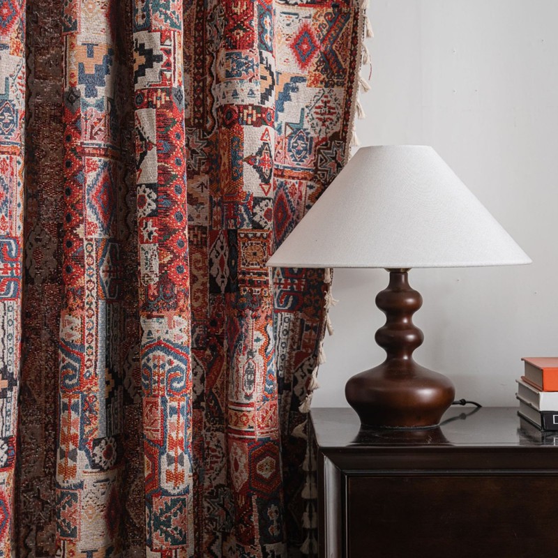 Luxury Lifestyle Hotel - Cotton Linen American Jacquard Curtain Thick